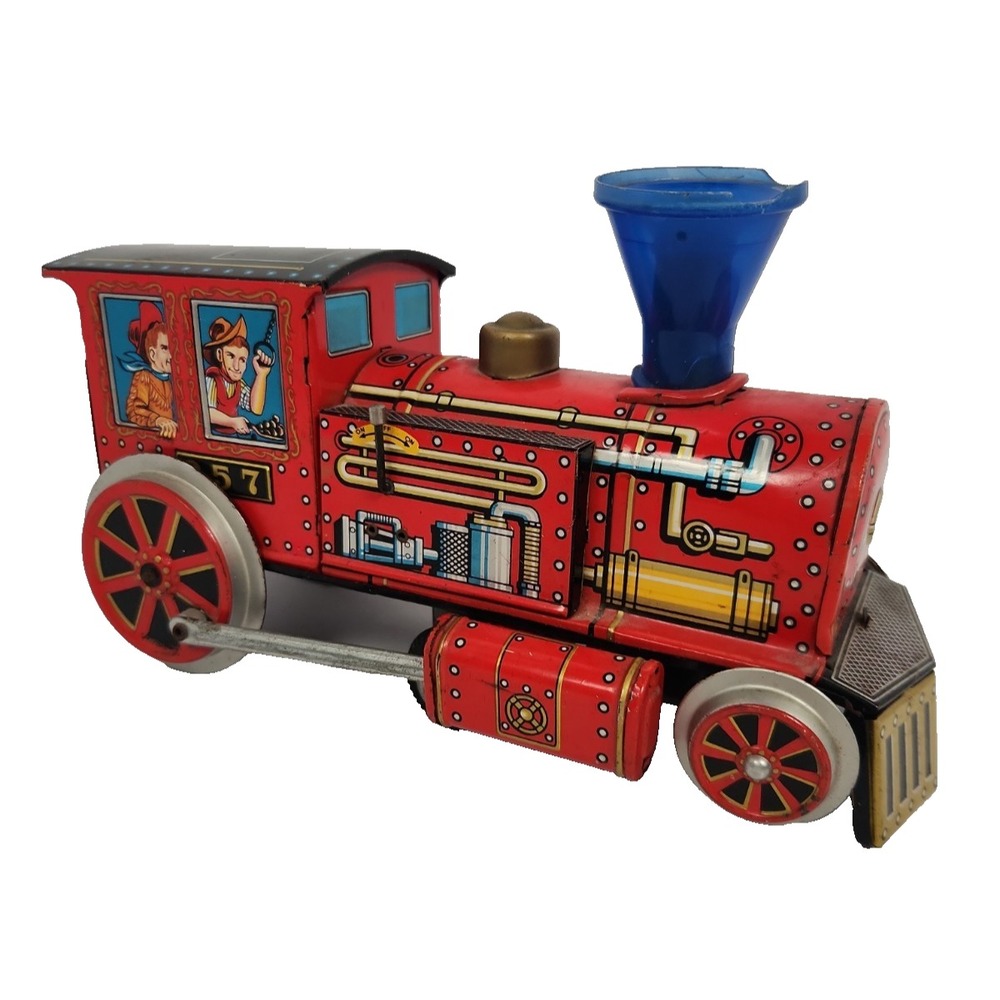Vintage Modern Toys Japan Tin Litho Western Locomotive Train AS IS Non-Working